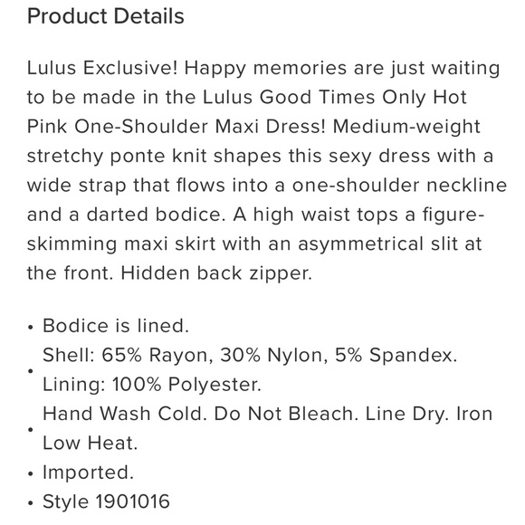 Lulus Good Times Only Hot Pink One-Shoulder Maxi Dress - Picture 6 of 6